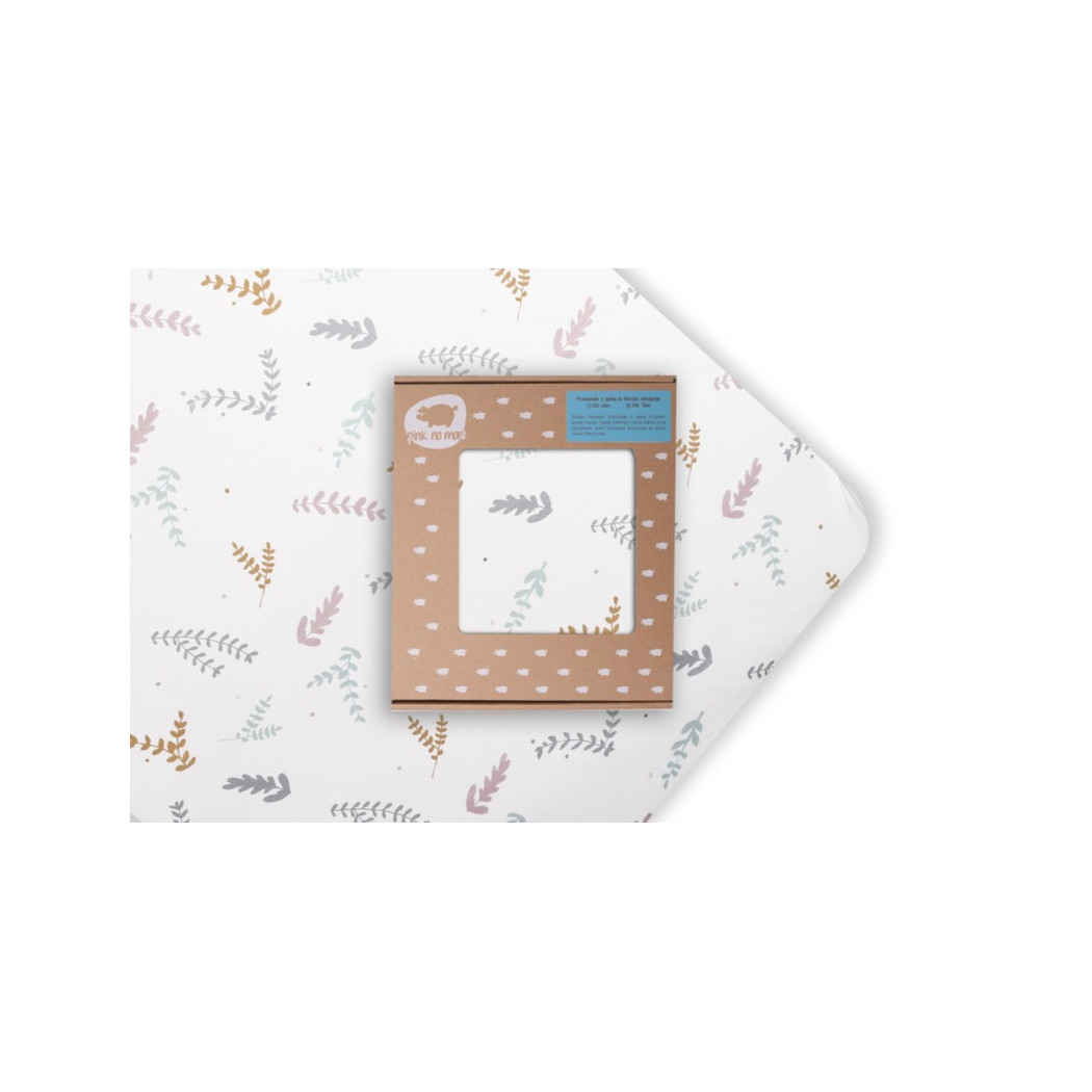 Gałązki - Prześcieradło z Gumką do Łóżeczka - 60 x 120 cm - Pink No More