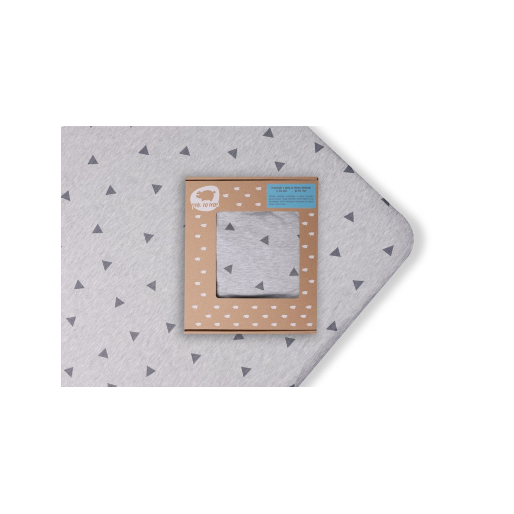 Trójkąty - Prześcieradło z Gumką do Łóżeczka - 60 x 120 cm -  Pink No More