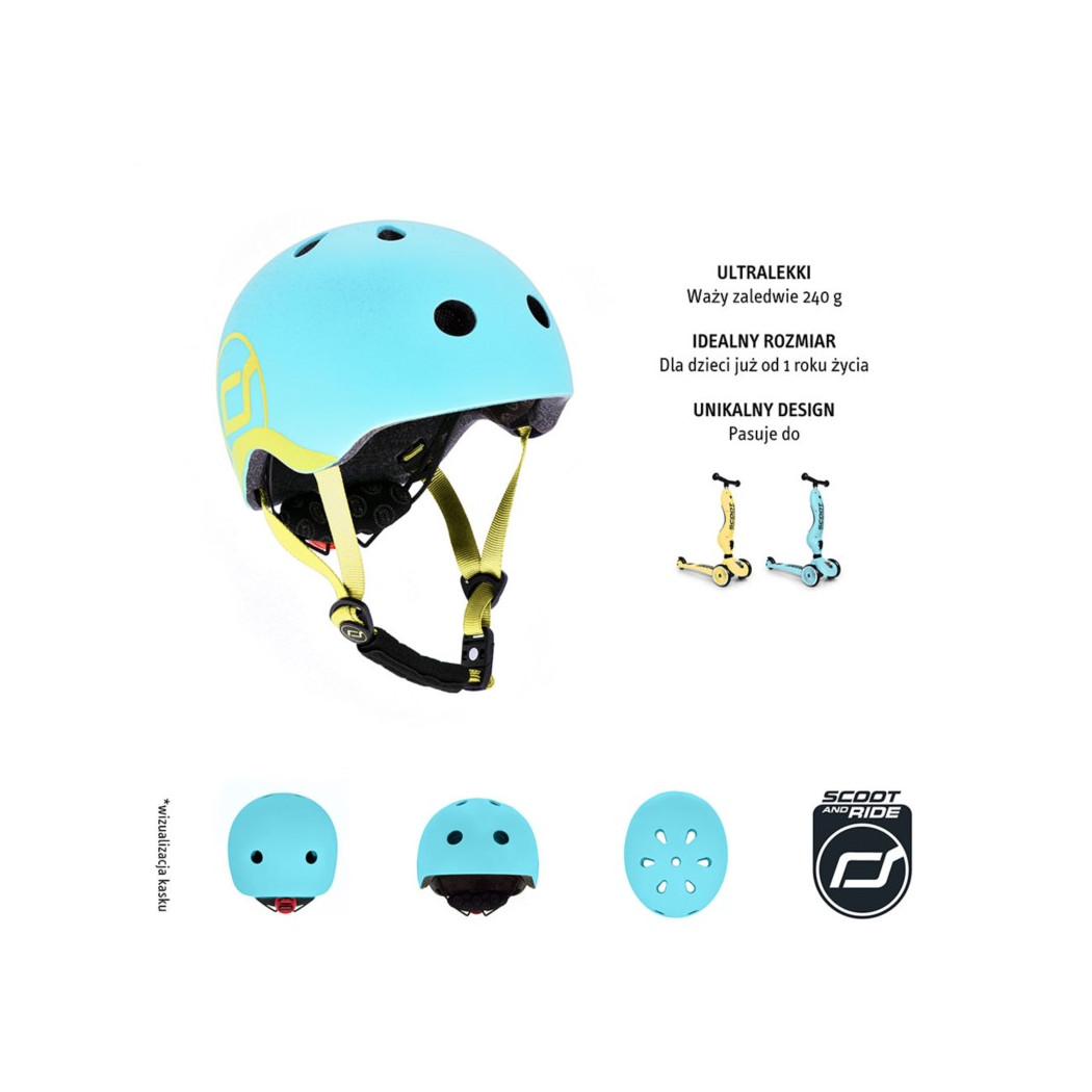 Blueberry - Kask Scootandride  XXS-S  dla dzieci 1-5 lat - Scoot&Ride
