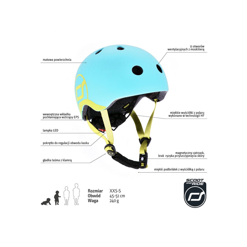 Blueberry - Kask Scootandride  XXS-S  dla dzieci 1-5 lat - Scoot&Ride