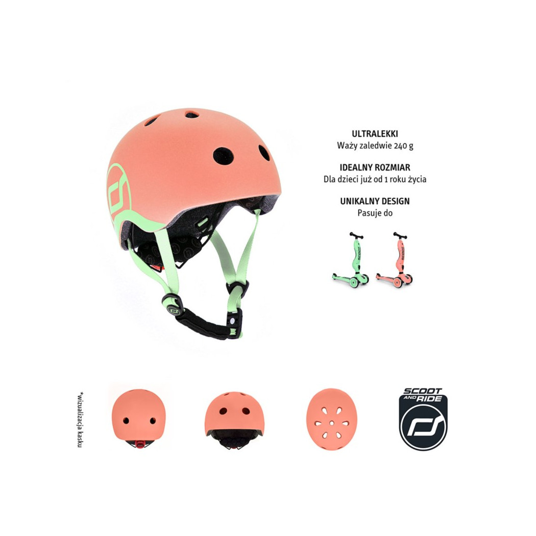 Peach - Kask Scootandride  XXS-S  dla dzieci 1-5 lat - Scoot&Ride