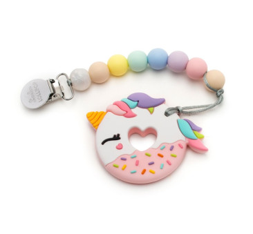 Jednorożec Donut z Zawieszką - gryzak silikonowy - LouLou Lollipop