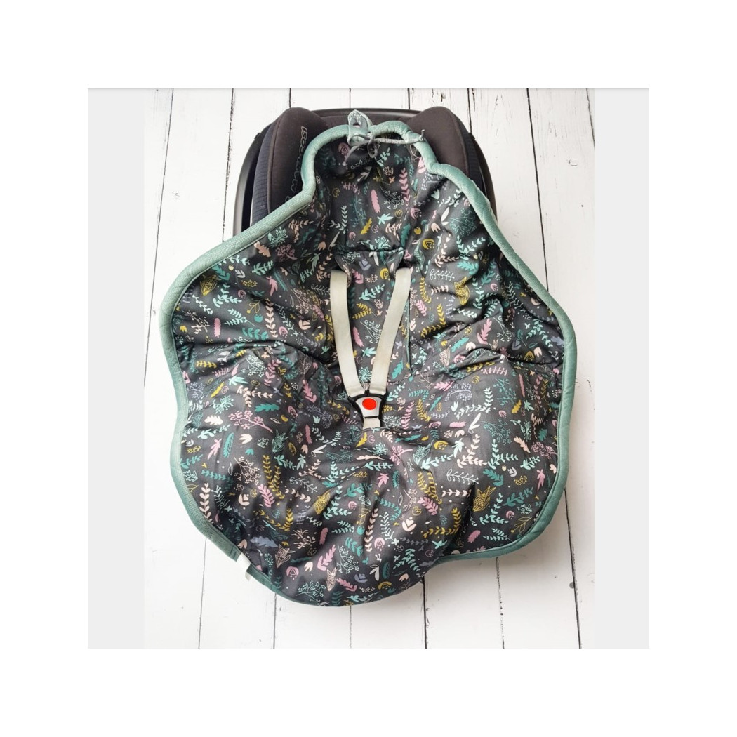 Green & Botanic - Otulacz do Fotelika - 100cm x 90cm - Pink No More