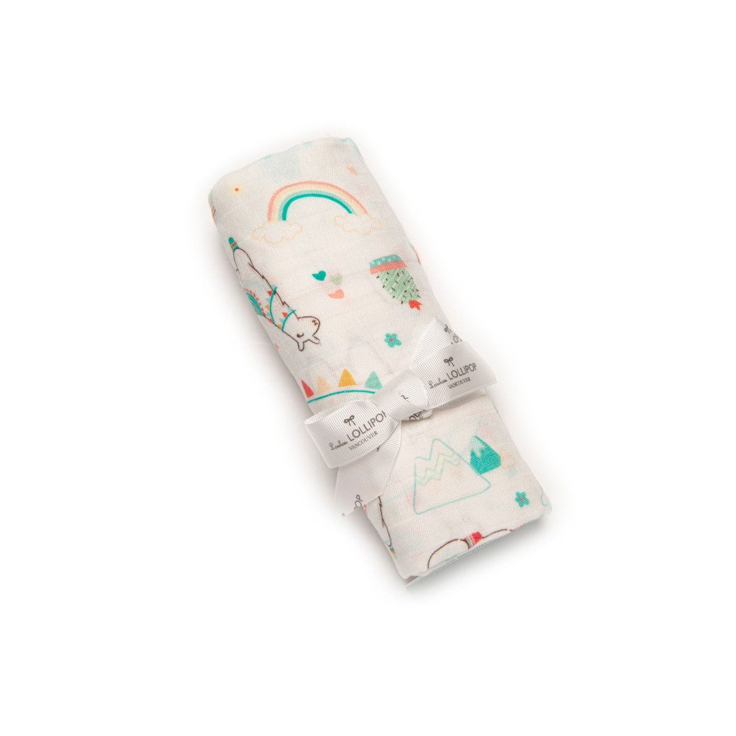 WYPRZEDAŻ Otulacz Muślinowy - Llama - LouLou Lollipop