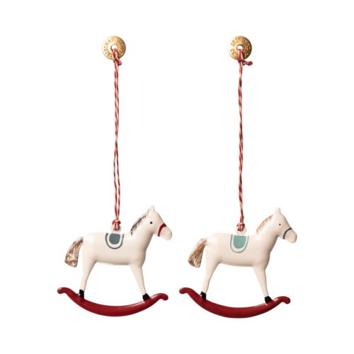 Koń na Biegunach - Dekoracja Bożonarodzeniowa - Ornament  Rocking Horse - Akcesoria dla Lalek - Maileg