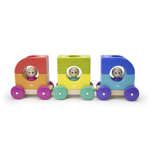 Magnetyczny Tramwaj - Baby and  Toddler - Tram - Drewniane Klocki Magnetyczne - Tegu