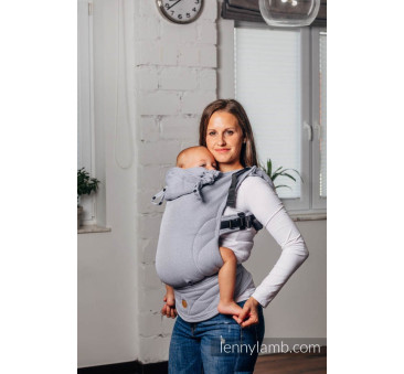 WYPRZEDAŻ MAŁA JODEŁKA SZARA - LennyGo - Moje drugie nosidełko ergonomiczne- splot jodełkowy , Toddler size - LennyLamb