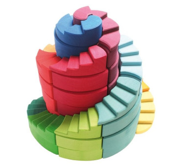 WYPRZEDAŻ ! Podwójna Kolorowa Spirala 1+ - Grimm's Grimms - Zabawka drewniana 56 elementów - Montessori