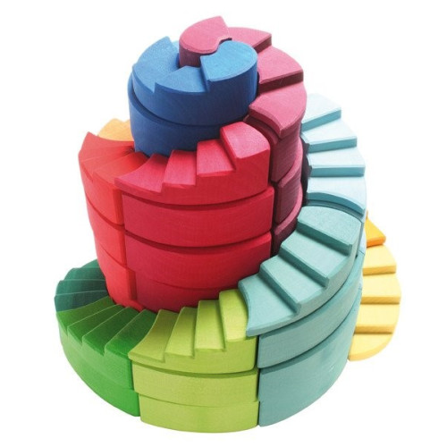 WYPRZEDAŻ ! Podwójna Kolorowa Spirala 1+ - Grimm's Grimms - Zabawka drewniana 56 elementów - Montessori