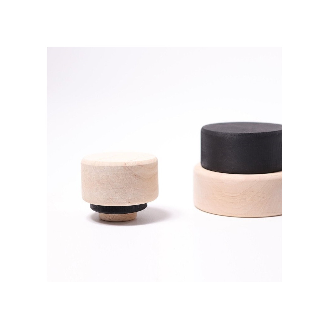 WYPRZEDAŻ ! Miseczki drewniane - kolekcja naturalna 1+ - monochromatyczne - Grimm's Grimm's Grimms - Zabawka drewniana - Montess