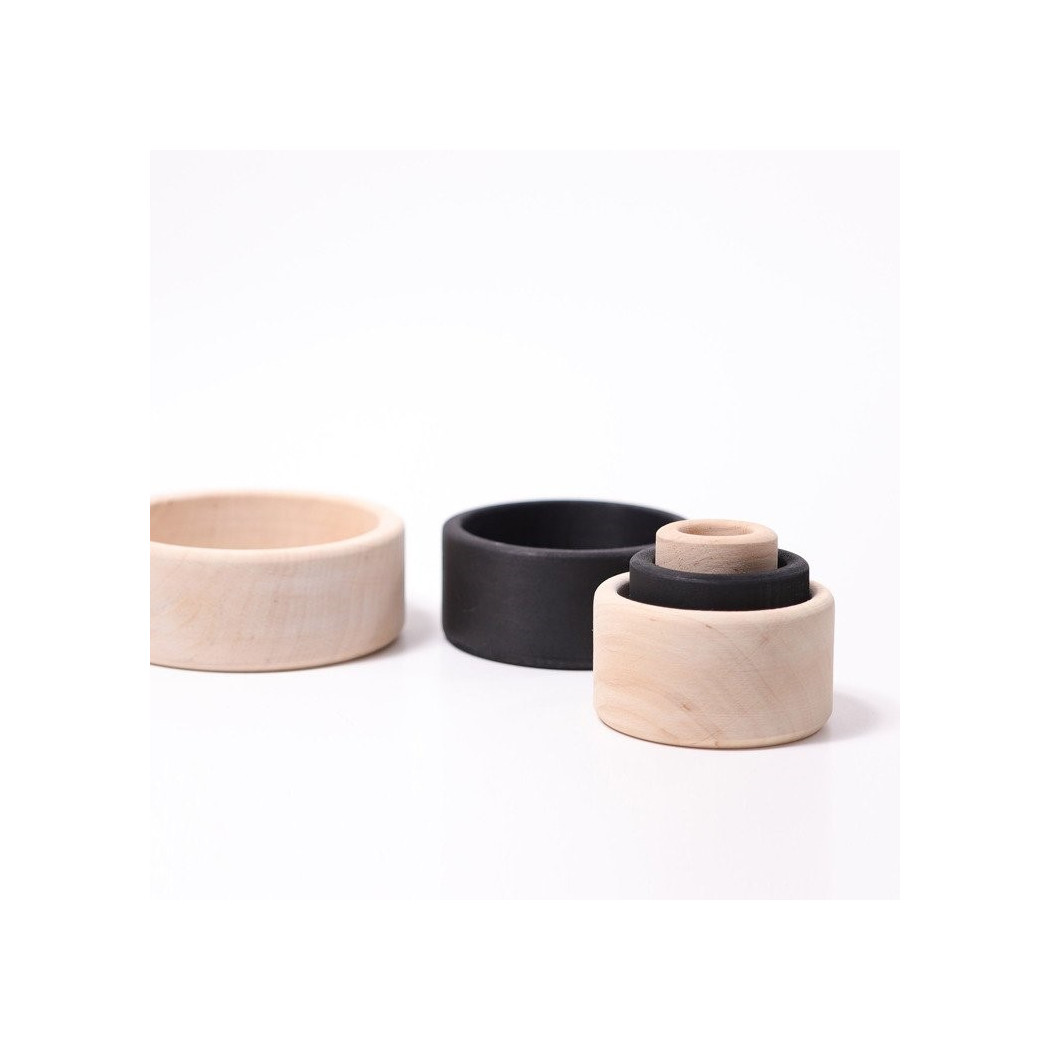 WYPRZEDAŻ ! Miseczki drewniane - kolekcja naturalna 1+ - monochromatyczne - Grimm's Grimm's Grimms - Zabawka drewniana - Montess