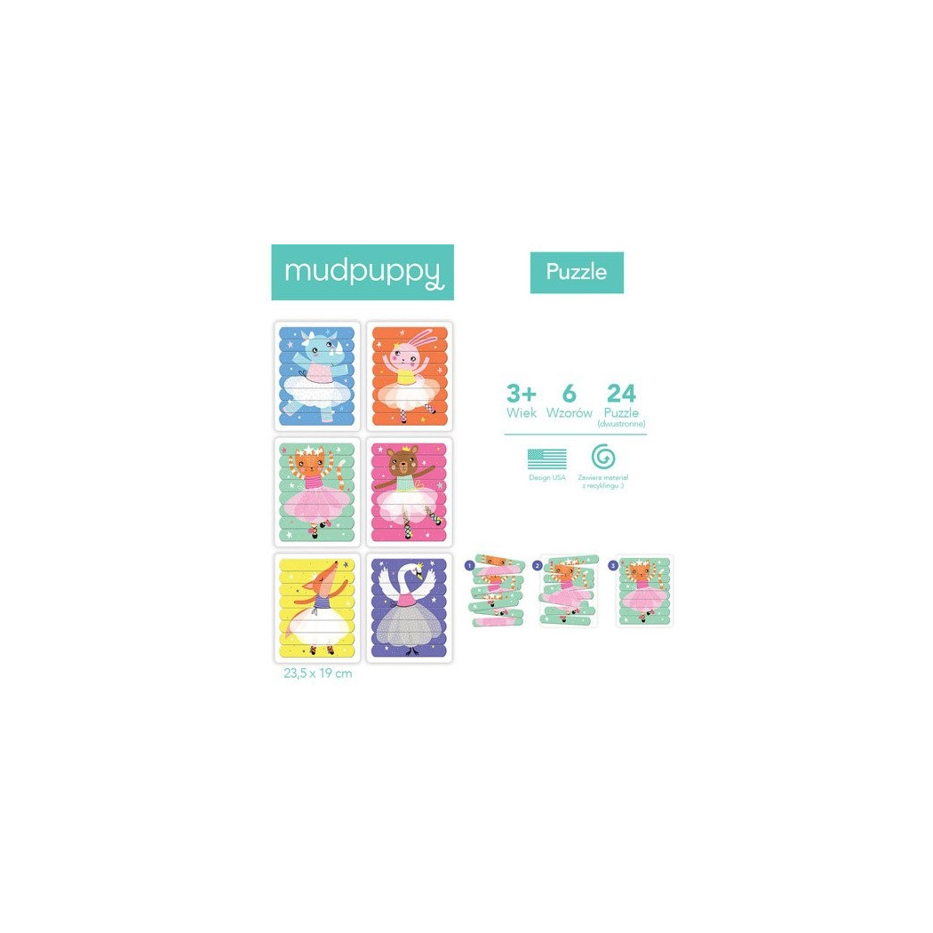 Tańczące Baletnice - Puzzle Patyczki - 24 Elementy - Mudpuppy