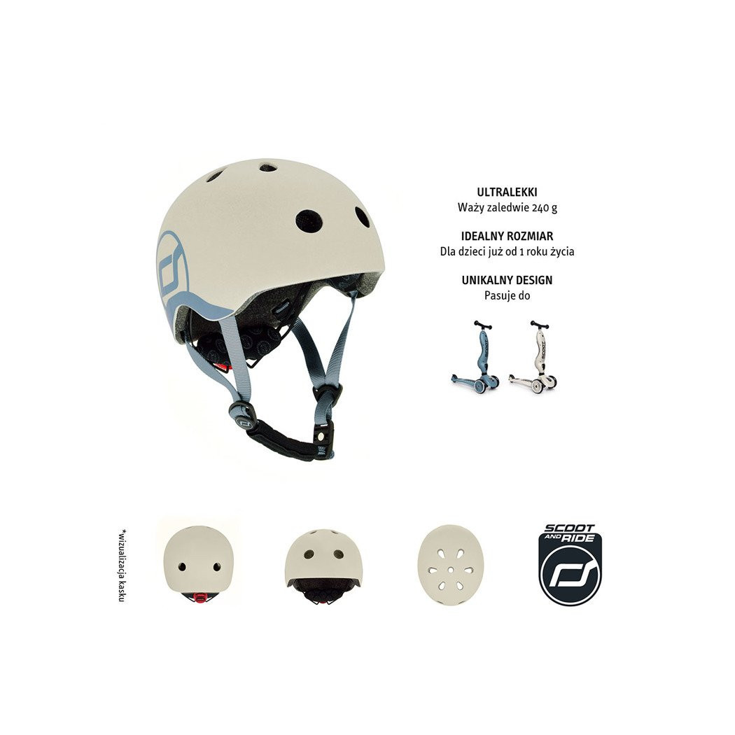 Ash - Kask Scootandride XXS-S dla dzieci 1-5 lat - Scoot&Ride
