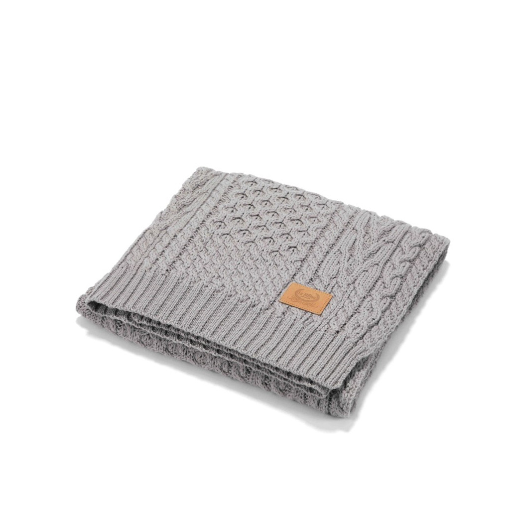 Himalaya Rock - Koc z Wełny Merynosa - Szary - Merino Wool - 85x85 - 50% Wełna Merino - La Millou