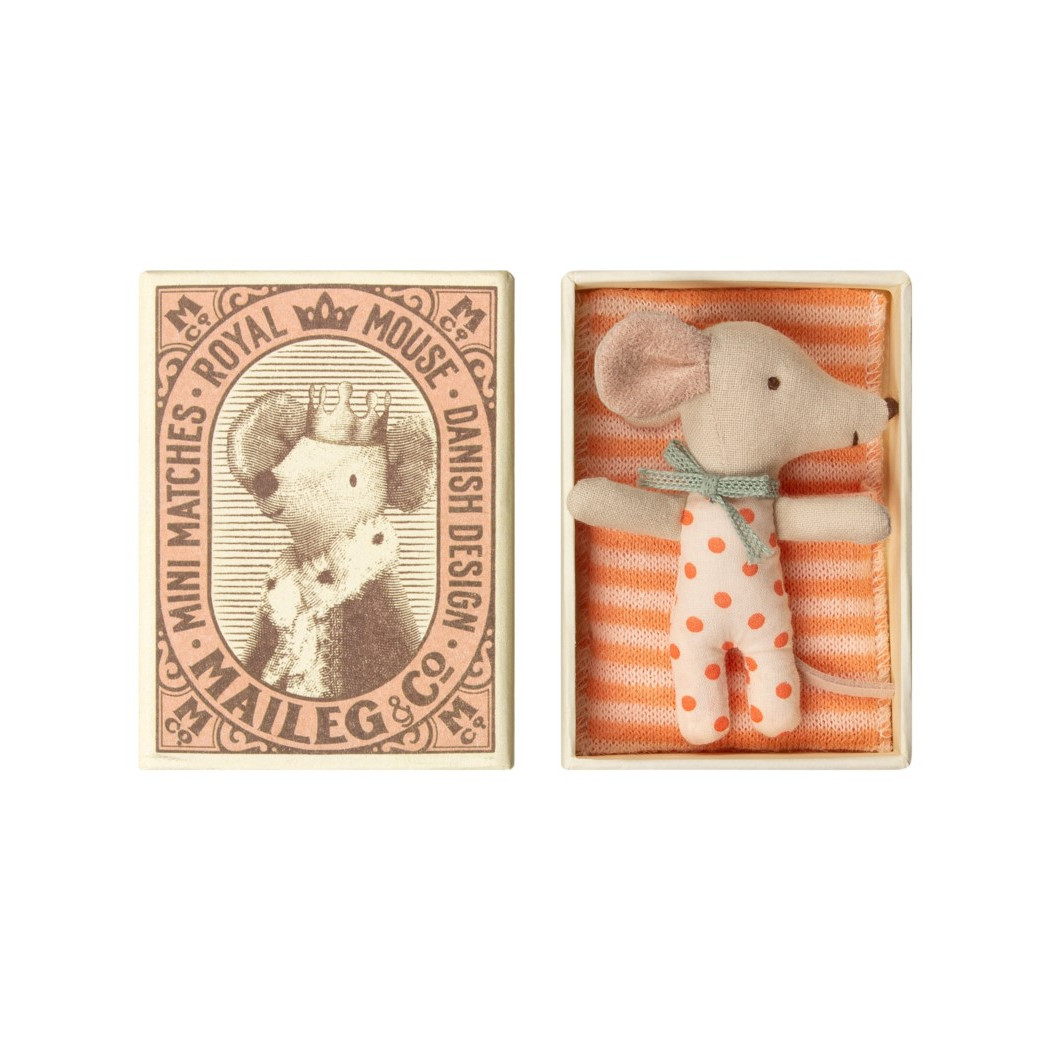 Myszka Dzidziuś Dziewczynka - Sleepy Wakey In Box - Baby Mouse - Maileg