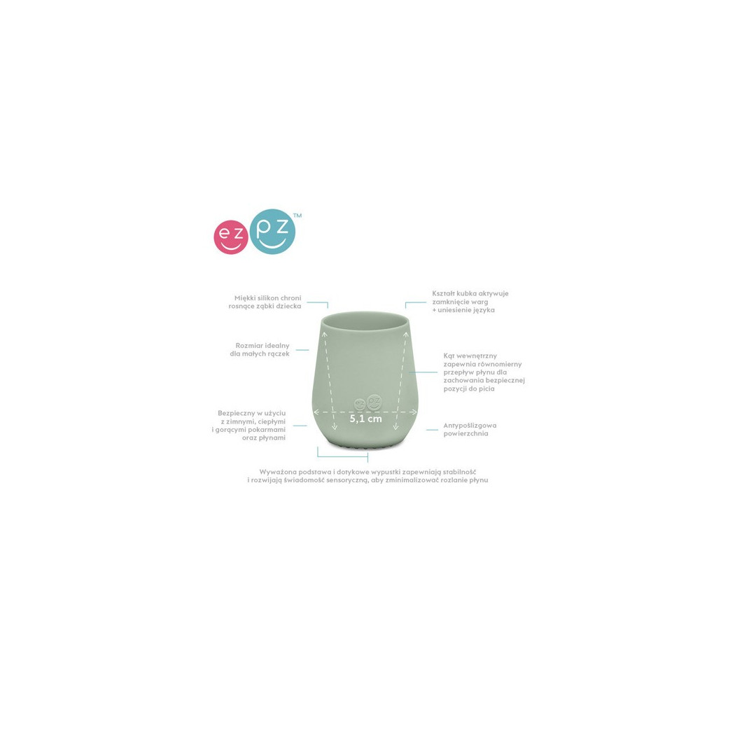 Pastelowa Zieleń - Komplet Pierwszych Naczyń Silikonowych - First Food Set - EZPZ