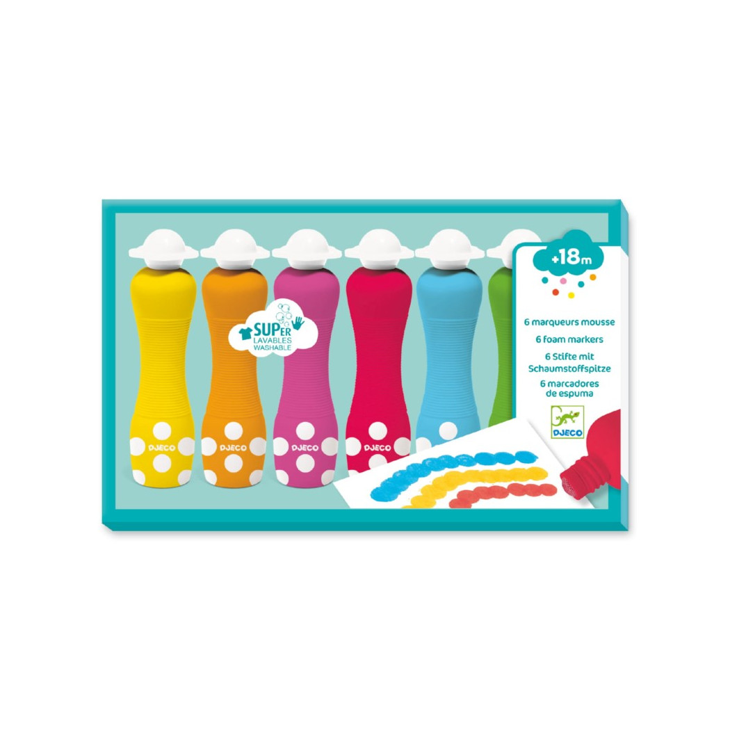 Markery Piankowe Stempelkowe Dla Maluchów - 6 kolorów - Djeco