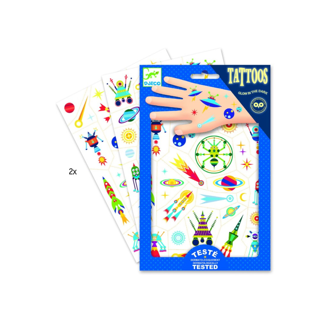 KOSMOS - tatuaże świecące w ciemności - Djeco