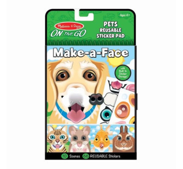 Zwierzęta - Make a Face - Naklejki Wielokrotnego Użytku - Melissa & Doug