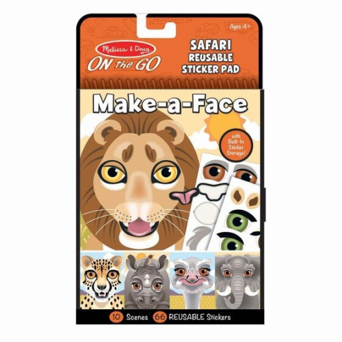 Safari - Make a Face - Naklejki Wielokrotnego Użytku - Melissa & Doug