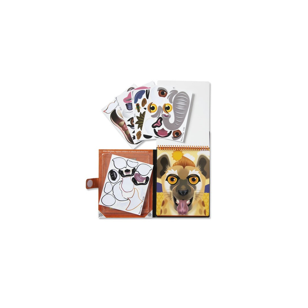 Safari - Make a Face - Naklejki Wielokrotnego Użytku - Melissa & Doug