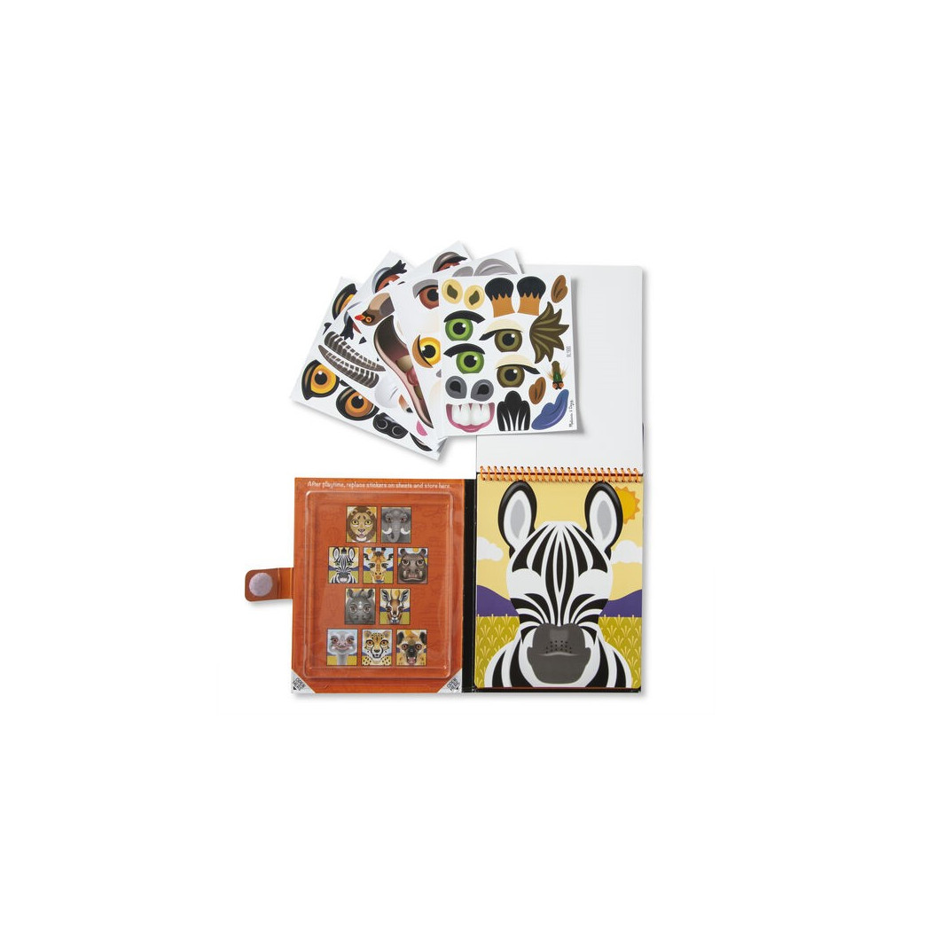 Safari - Make a Face - Naklejki Wielokrotnego Użytku - Melissa & Doug