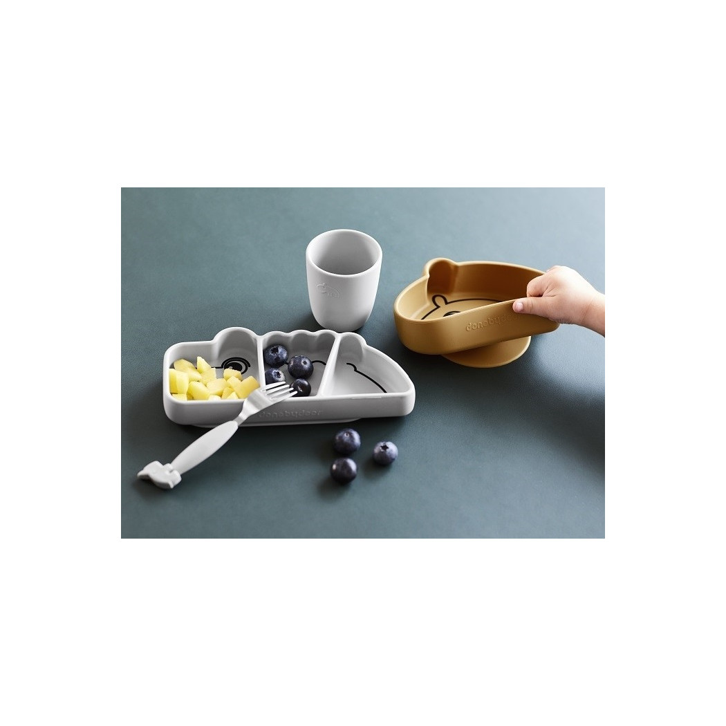 Szary - Talerzyk z Przyssawką - Croco Gray - BLW - Done By Deer