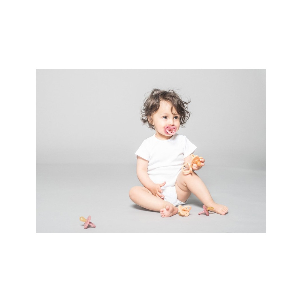 WYPRZEDAŻ Watermelon Kwiatki - 0-3 msc - Anatomiczny Smoczek Kauczukowy - Orthodontic - Różowy - Hevea