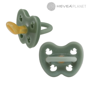 WYPRZEDAŻ Moss Green Kaczuszki - 0-3 msc - Anatomiczny Smoczek Kauczukowy - Orthodontic -  Zielony - Hevea