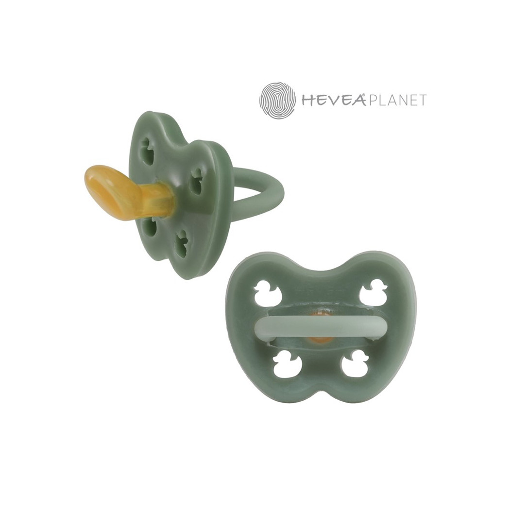 WYPRZEDAŻ Moss Green Kaczuszki - 0-3 msc - Anatomiczny Smoczek Kauczukowy - Orthodontic -  Zielony - Hevea
