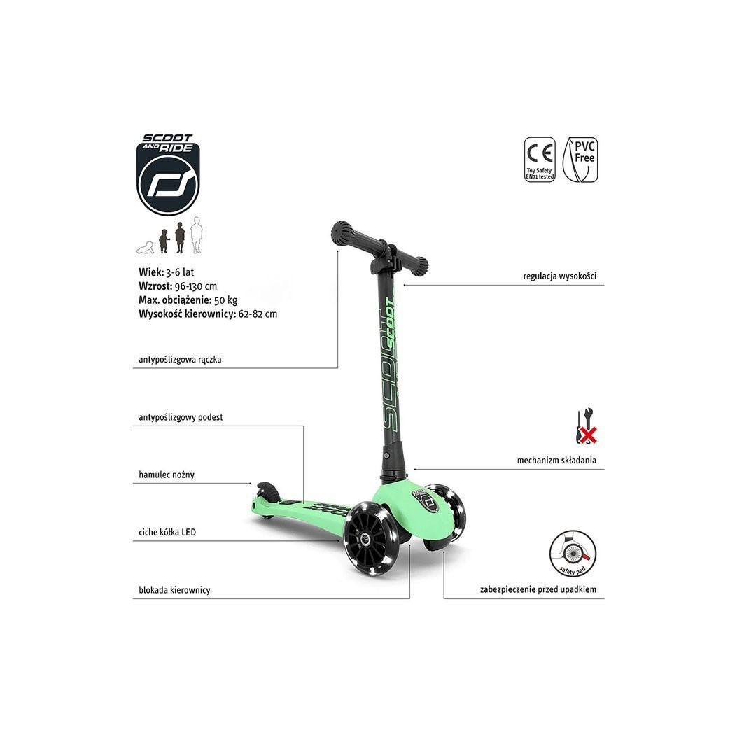 Kiwi - Highwaykick 3 Led - Hulajnoga Składana Ze Świecącymi Kółkami 3+ - Scootandride