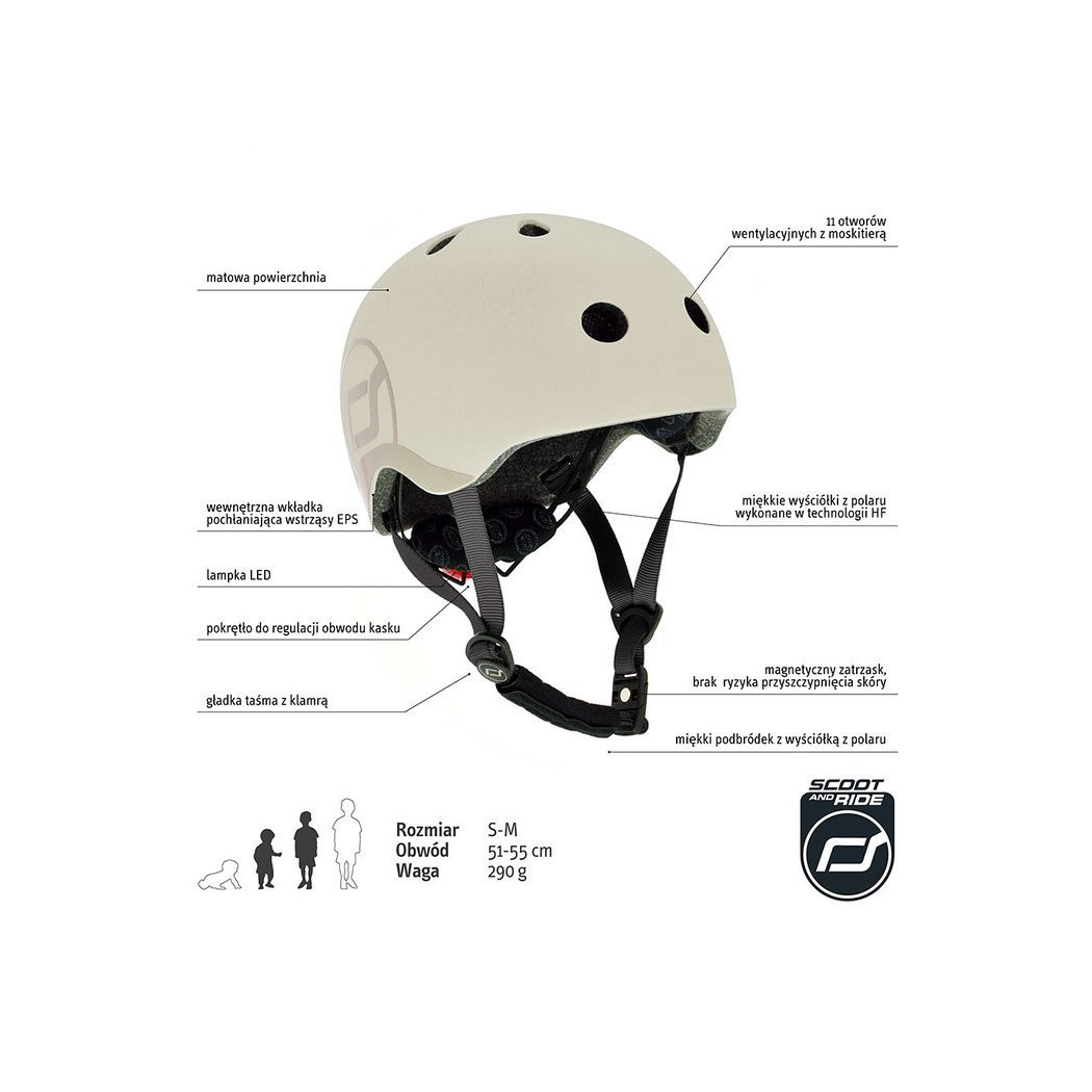 Ash - Kask S-M Dla Dzieci 3+ - ScootandRide Scoot&Ride