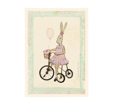 Kartka Okolicznościowa - T&F Rabbitgirl on bike - Maileg