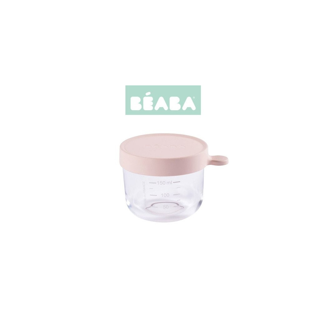 Pojemnik Szklany z Hermetycznym Zamknięciem 150 ml - Pink - Beaba