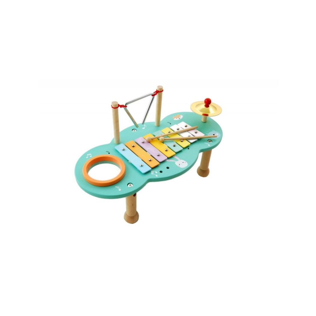 Stolik Muzyczny Edukacyjny - Cymbałki, Trójkąt, Talerze - Adam Toys