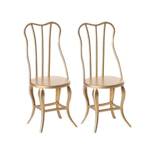Dwa Złote Krzesła - Gold Vintage Chair Micro - Rozmiar Micro - Maileg
