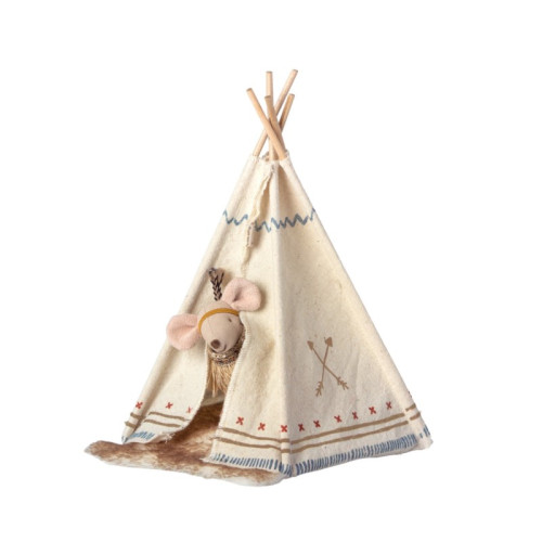 Myszka Indianka z Namiotem - Mouse With Tent - Little Sister - Maileg