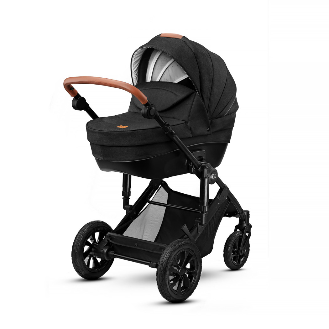 Black - Wózek Głęboko Spacerowy - PRIME 2W1 + Mommy Bag -  Kinderkraft