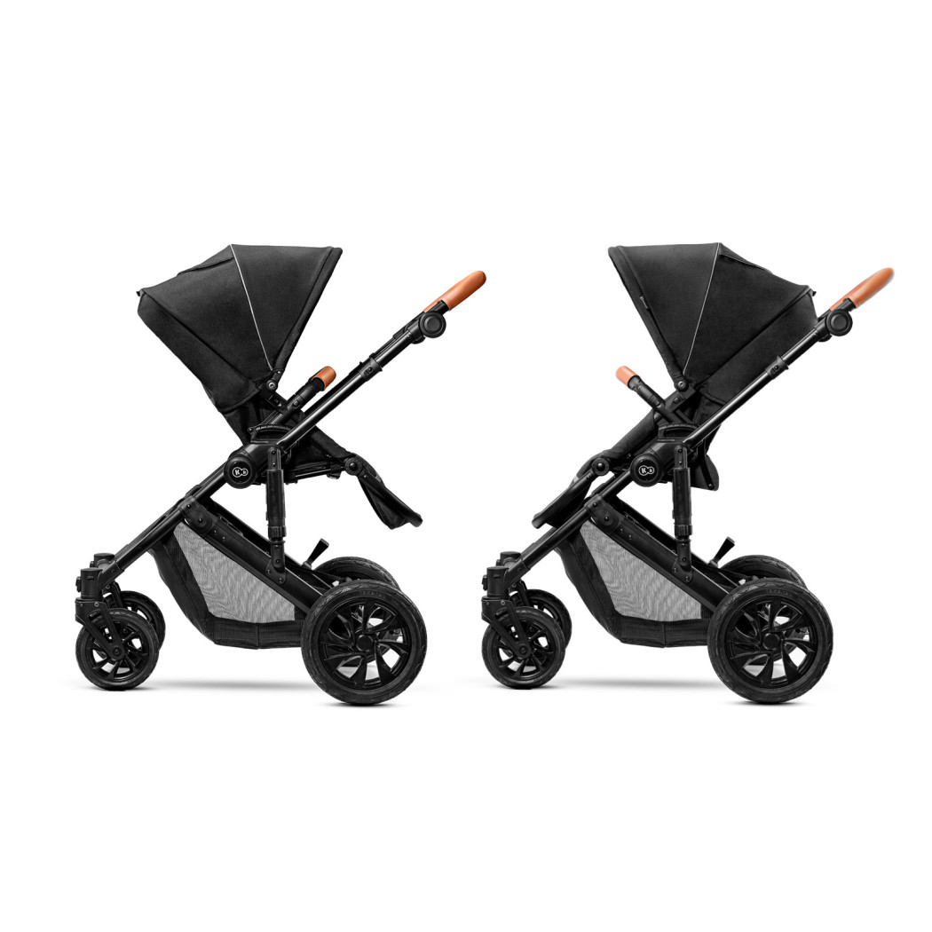 Black - Wózek Głęboko Spacerowy - PRIME 2W1 + Mommy Bag -  Kinderkraft