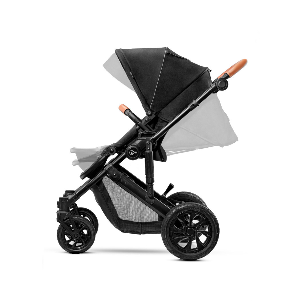 Black - Wózek Głęboko Spacerowy - PRIME 2W1 + Mommy Bag -  Kinderkraft