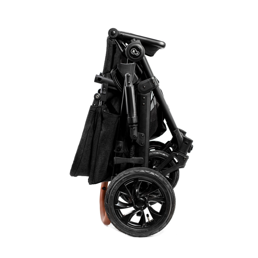 Black - Wózek Głęboko Spacerowy - PRIME 2W1 + Mommy Bag -  Kinderkraft