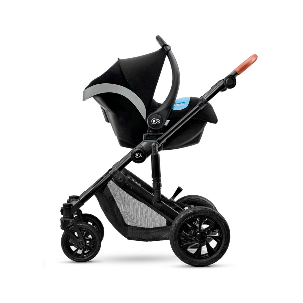 Black - Wózek Głęboko Spacerowy - PRIME 2W1 + Mommy Bag -  Kinderkraft