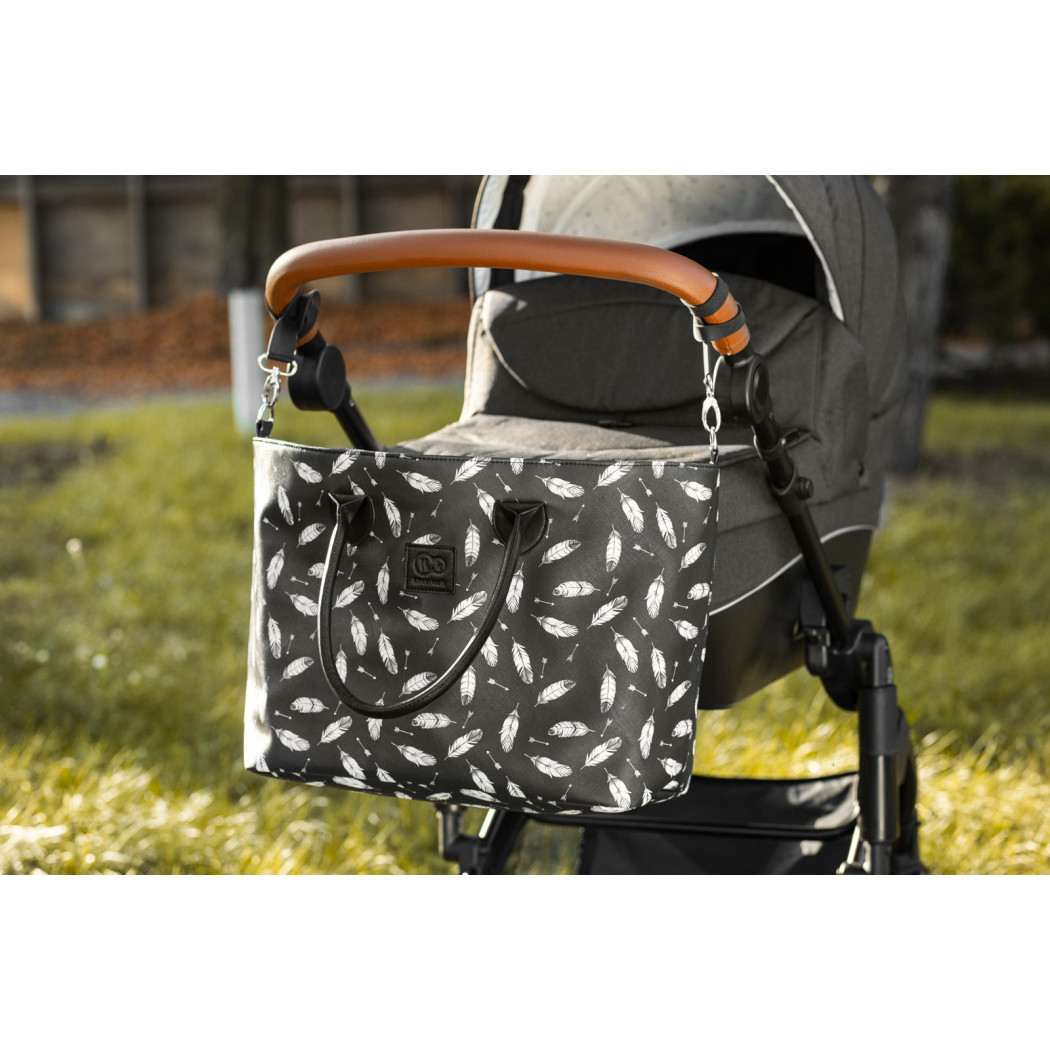 Black - Wózek Głęboko Spacerowy - PRIME 2W1 + Mommy Bag -  Kinderkraft
