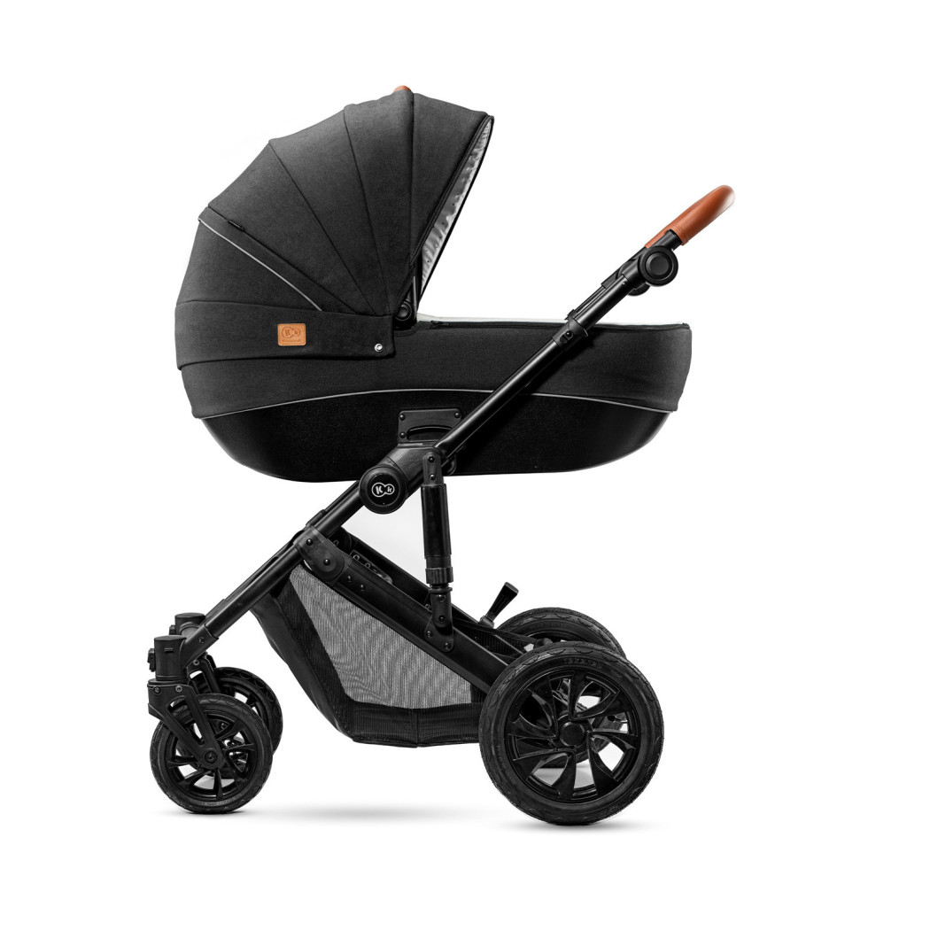 Black - Wózek Głęboko Spacerowy - PRIME 2W1 + Mommy Bag -  Kinderkraft