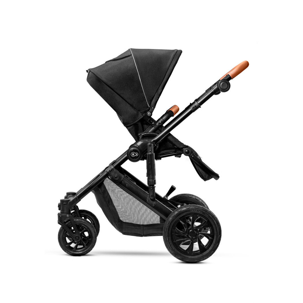Black - Wózek Głęboko Spacerowy - PRIME 2W1 + Mommy Bag -  Kinderkraft