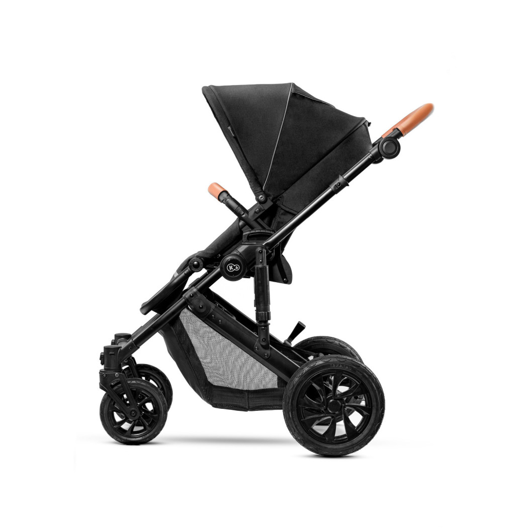 Black - Wózek Głęboko Spacerowy - PRIME 2W1 + Mommy Bag -  Kinderkraft