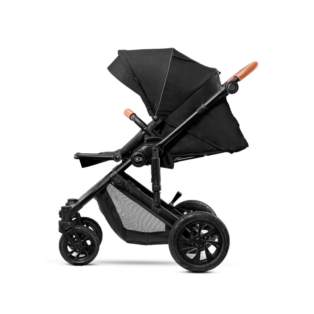 Black - Wózek Głęboko Spacerowy - PRIME 2W1 + Mommy Bag -  Kinderkraft