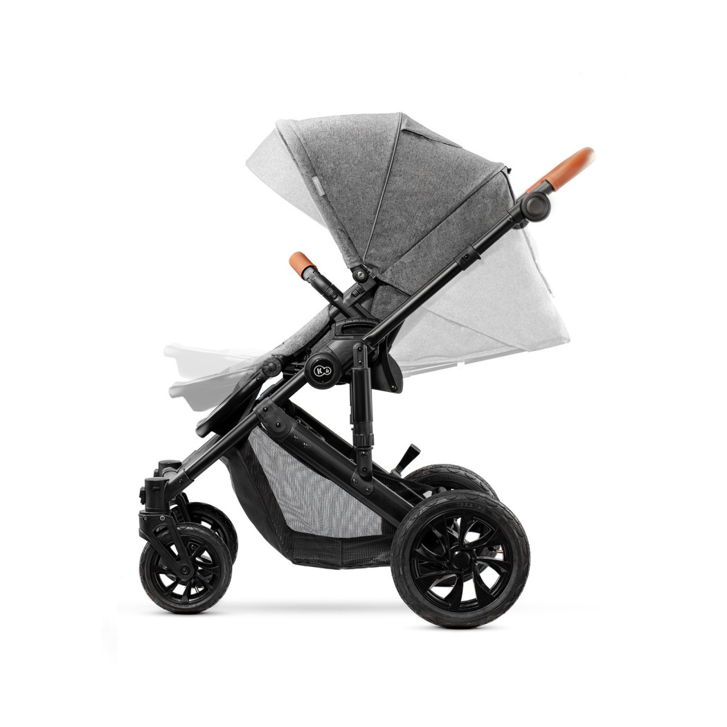 Grey - Wózek Głęboko Spacerowy - PRIME 2W1 + Mommy Bag -  Kinderkraft