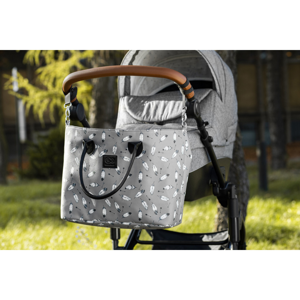 Grey - Wózek Głęboko Spacerowy - PRIME 2W1 + Mommy Bag -  Kinderkraft