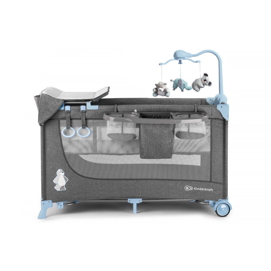 Łóżeczko Turystyczne z akcesoriami JOY - Blue - Kinderkraft